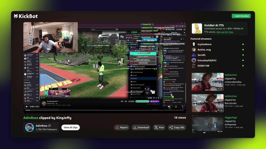 KickBot Clip Command Player