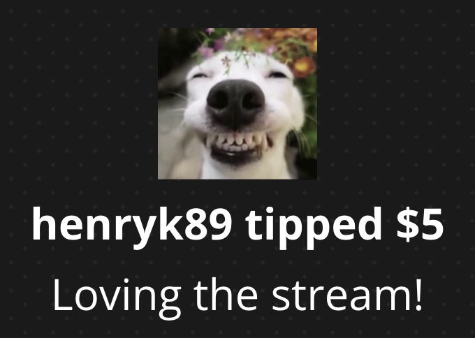 How tips appear on your Kick stream with KickBot